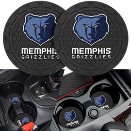 EMIJOY Grizzlies Car Cup Holder Coasters,Memphis Grizzlies Car Cup Coasters for Cup Holder,2pcs Car Cup Holder Insert,Basketball Stuffs for Cars,Anti-Split Dust Proof Car Cup Mat,Car Coasters,2.75''