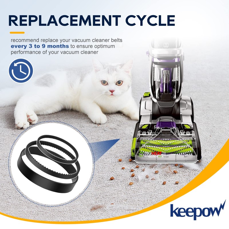 KEEPOW Replacement Belt Set Compatible with Bissell ProHeat 2X Revolution