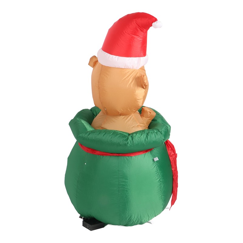1.5m Christmas Inflatable Lovely Bear in Gift Bag with LED