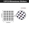 Gartful 8mm Gem Stickers, Black Self Adhesive Rhinestone Jewel Stickers,