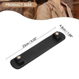 PATIKIL 9" x 2" Leather Shoulder Strap Pad, PU Leather Backpack Strap Pads Handbag Strap Protector Detachable Cushion Covers for Tote Bags Handbag Purse Crossbody, Black