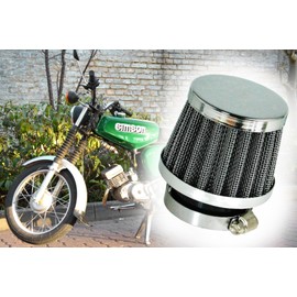 Tuning Sport Air Filter Steel Mesh with Clamp Various Connection Diameter 28 32 35 42 48 52 or 54 mm Compatible with Motorcycle Scooter Quad (32 mm)