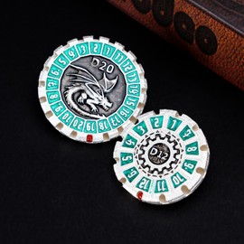 DND Dice Set Dungeons & Dragons Dice, Metal DND Unique Dice Rotation Set D&D Polyhedron D and D Dice with Box for Role Playing Games D20 D12 D10 D8 D6 D4 (Dice-Pearl Silver Green)