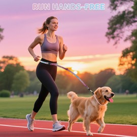 COSOWO Slip Lead Dog Leash with Dual Handles No-Pull Reflective Training Leash with 360° Tangle-Free Swivel Heavy-Duty Design for Small, Medium & Large Dogs Comfort-Grip for Secure Walking,Pink