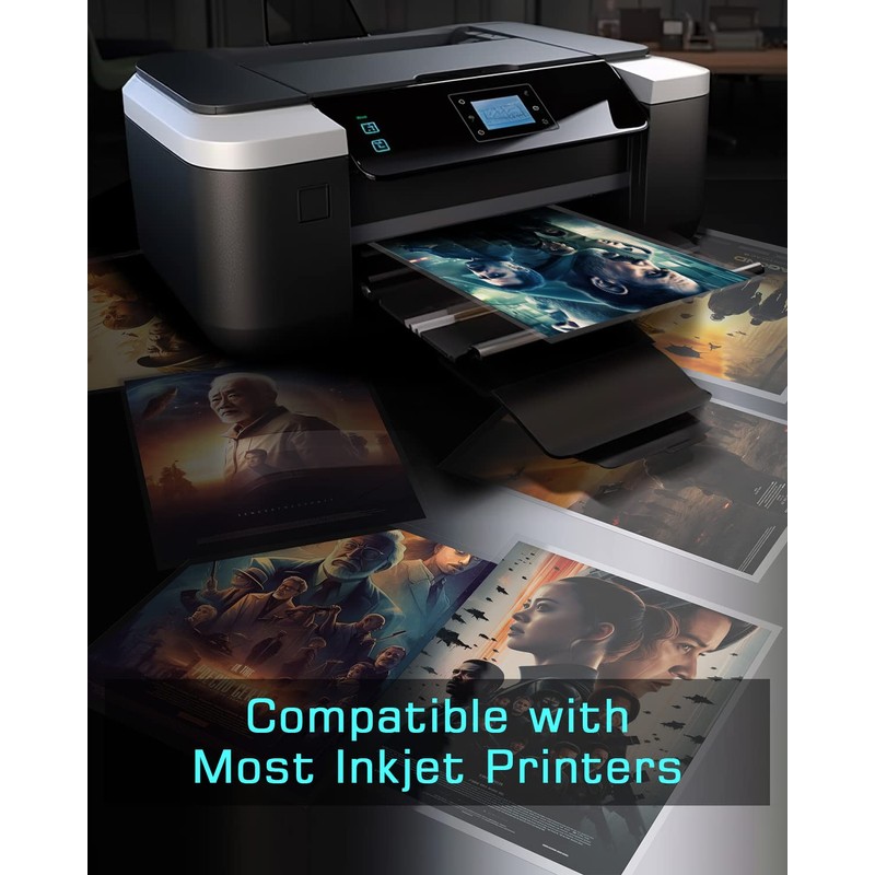 Colemoly Transparent Paper 30 Sheets Inkjet Transparency Film Inkjet Printer