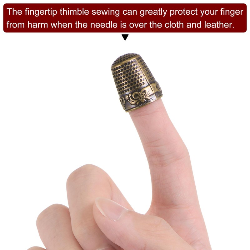 sourcing map 2pcs Sewing Thimble Copper Sewing Thimble Finger Protector