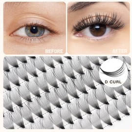 Bodermincer 200pcs 20D Premade Volume Fans Eye Lashes Extensions Thickness 0.07mm 8-16mm to Choose Black Soft Individual False Eyelashes Makeup Fake Lashes Cluster （8mm）