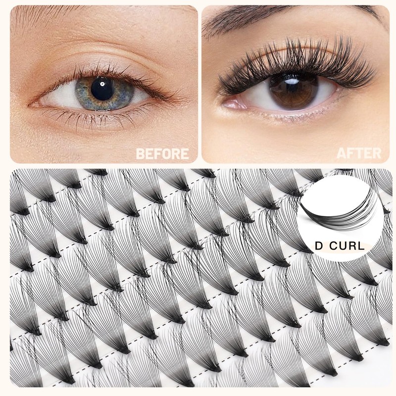 Bodermincer 200pcs 20D Premade Volume Fans Eye Lashes Extensions Thickness