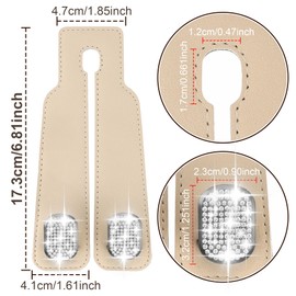 Amelity Bling Car Seat Headrest Hooks, Hook for Purse in Car, Purse Hook for Car Headrest (2 Pack, Beige)