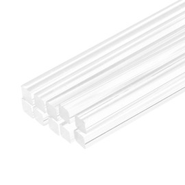 sourcing map 10pcs Acrylic Square Rods 3/16" x 12" Clear Acrylic Dowel Rods Sticks Acrylic Plastic Sticks Strip for DIY Crafts Lighting Gardening Decorations - 5mm x 300mm