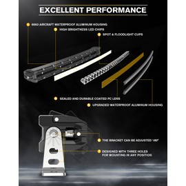 CO LIGHT 38 Inch Curved Amber LED Light Bar - Slim Single Row Design 18900LM Yellow Fog Light for Off-Road ATV Truck Tractor UTV Marine - Flood Beam Behind Grille Mount with Wiring Harness