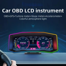 Snblzhef P4 OBD+GPS HUD Smart Multi-Function 6.2 Inch LCD Screen Slope Meter, Turbine, Accelerometer Head Up Display