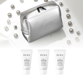 Hera Silver Square Pouch + Hera UV Protector Multi Defense 45ml (3 pieces of 15ml) Set / 헤라 실버스퀘어 파우치+헤라 유브이 프로텍터 멀티 디펜스 45ml (15ml 3개) 세트