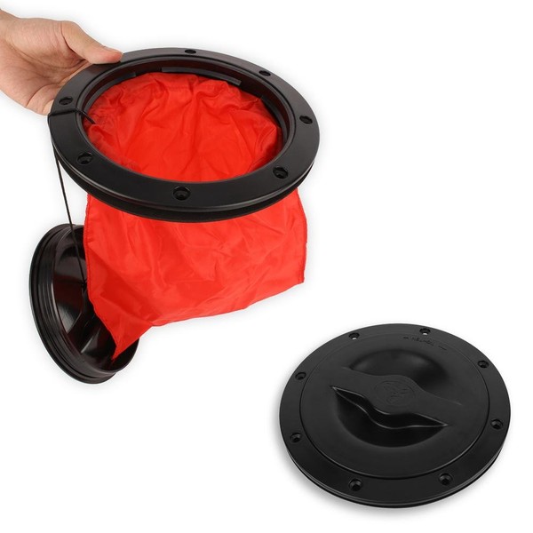 Dilwe Kayak Boat Cover Deck Hatch with Hole Threaded Lid for Kayak Boat Kit Contain Red Pocket