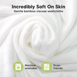 6-Pack Organic Baby Washcloths - Soft Viscose from Bamboo Washcloth, Baby Wash Cloths, Baby Wash Cloth for Newborn, Kids, Bath Baby Towels, Face Towel, Face Cloths for Washing Face (Hills)