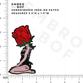 EMBRO BOF Thorn Maiden Rose Patch – 3.5 inches, Cool Colorful Rose Patches Iron On – Embroidered Iron On/Sew On Patches
