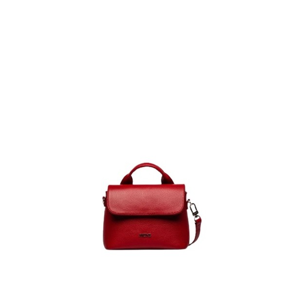 Prüne Bandolera Miss Daisy Cuero Graneado Rojo Leather Shoulder Bag Internal Pocket & Adjustable Handle Straps (Red)