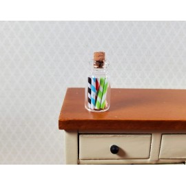 The Dolls House Emporium Dollhouse Treat Jar with Striped Stick Candy 1:12 Scale Miniatures Food Store