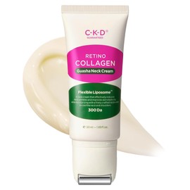 CKD Retino Collagen Gua Sha Neck Cream - Firming Cream for Neck and Jawline Tightening, Lifting, and Wrinkle Reduction with Stainless Steel Roller. Korean Skin Care,1.69 fl oz.