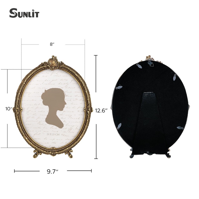 Sunlit Oval Vintage Picture Frame 8x10 Inch, Antique Photo Frames