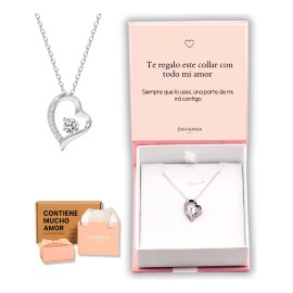 Collar Corazon Amor Eterno Regalo Pareja Aniversario Plata Plateado