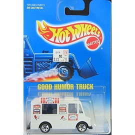 HOT WHEELS WHITE ICE CREAM GOOD HUMOR TRUCK #5 WHITE BLUE CARD 5 SPOKE