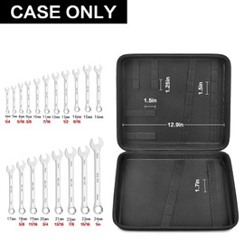Wrench Organizer Holder Case for Ratcheting Wrench Set Metric & SAE, 19 Combination Ratchet Wrenches Tool Box Roll Pouch for WORKPRO/for EFFICERE/for JAEGER/for GEARWRENCH/for CRAFTSMAN-Bag Only