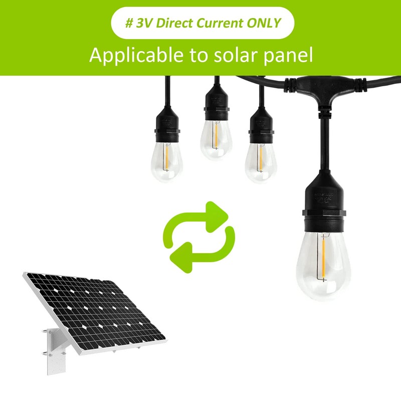 Visther Low Voltage Solar String Light Bulbs Replacement, DC 3V
