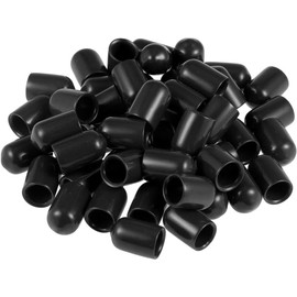 MACHSWON 8mm Rubber End Caps Vinyl Round End Cap Cover End Safety Cover,black,50pcs