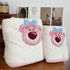 2PCS Bath Towel Cute Bear Pattern Hemp Lace Soft Absorbent