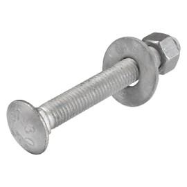 3/8" x 3-1/2" (50 Pack) Galvanized Carriage Bolt Kit, Hot Dip Galvanized for Exterior Use by Makers Bolt