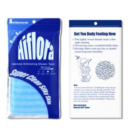 Back Exfoliator for Shower and Dead Skin Removal, Exfoliating Back Scrubber for Smooth Skin Japanese Shower Towel for Bath Versatile Body Scrub Towel, Ideal for Skincare,Blue Hard