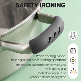 6 Pack Heat Resistant Silicone Pot Handle Covers - Universal Fit for Pots, Pans, and Skillets - Non-Slip Grip, Protects Hands from Hot Handles