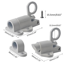STFRBTH 4PCS Self-Closing Door Latches, Aluminum Alloy Spring Barrel Lock with Mounting Screws for Window, Gate, Cabinet Security (White)