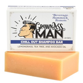 Grown Ass Man Co. - Solid Shampoo Bar Rich Lather 3 in 1: Hair, Beard & Body Wash - Plastic Free & Eco-Friendly, Natural & Organic Clean for All Hair Types, 4oz Bar (Smooth Operator, Single)