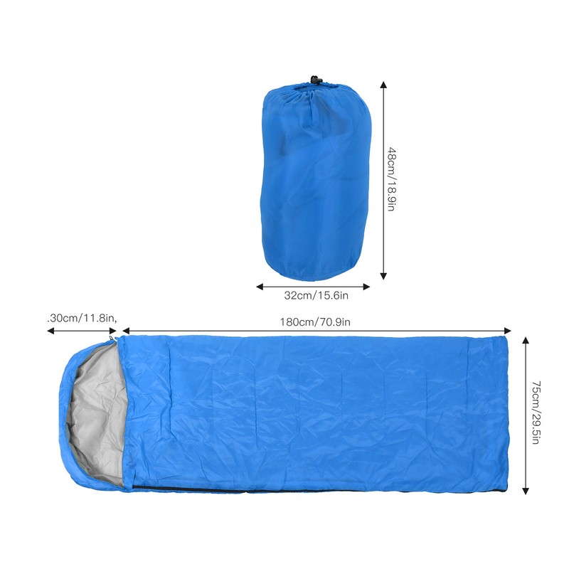 Adult Outdoor Envelope Sleeping Bag with Hood Waterproof for Camping