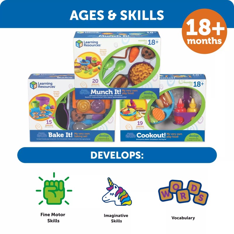 Learning Resources 20 Piece Pretend Play Food Set for Toddlers