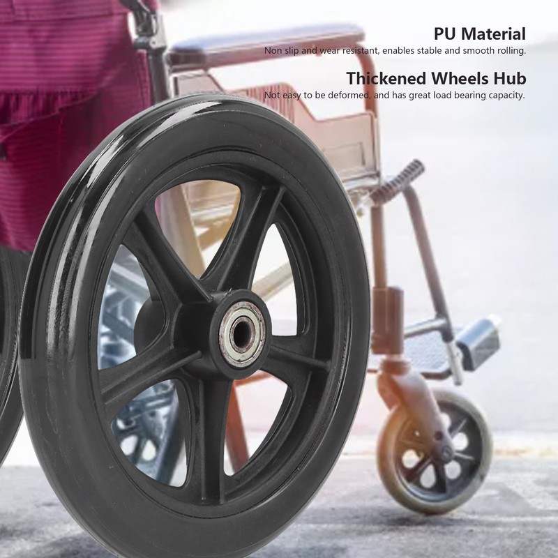 Wheelchair Wheel Replacement 16cm PU Walker Caster Accessory with Ball