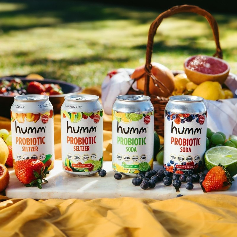 Humm Peach Sparkling Water, Zero Sugar, Zero Calorie Seltzer, Whole30