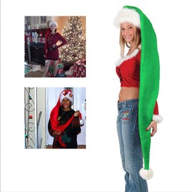 Santa Claus Hat Extra Long Christmas Hat Velvet Plush Christmas Cap Unisex Xmas Hat Comfort Thicken Santa Hat for Adults Women Men 59.1inch Long Tail Hat for New Year Festive Holiday Costume Party