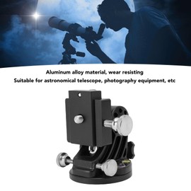 Generic Latitude Adjustment Seats, Aluminum Alloy Equatorial Wedge Instrument Latitude Base, 3/8" Thread, 0-90°, Telescope Mount for Astronomy Telescope Accessory (All Black)