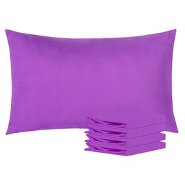 NTBAY Queen Pillowcases Set of 4, 100% Brushed Microfiber, Soft and Cozy, Wrinkle, Fade, Stain Resistant with Envelope Closure, 20"x 30", Purple