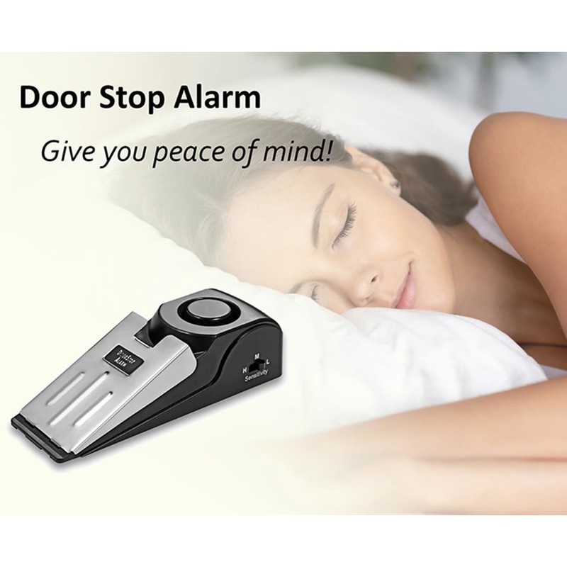 Meichoon 4 Pack Alarm Door Stopper Wedge Jammers for Inside