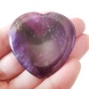 Lovionus89 Thumb worry stone, hand-carved heart-shaped polished healing crystal accents