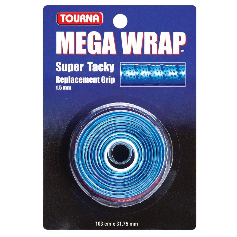 Tourna Mega Wrap Tennis Replacement Grip, Blue