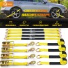 TREKASSY 4 Axle Strap Car Wheel Net Ratchet Tie Down