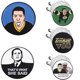 Golf Ball Markers with Hat Clips Value Sets, Funny Magnetic Golf Hat Clip Ball Marker for Men Women 5Pcs Removable Attaches Easily to Golf Cap Premium Gifts