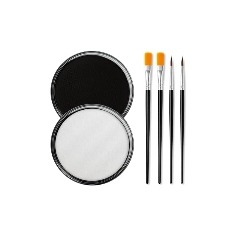 Erinde Pintura Profesional Para Rostro y Cuerpo, #Negro + Blanco