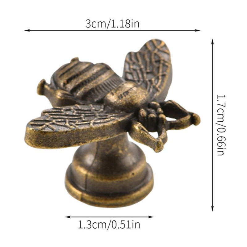 Angoily 10pcs Retro Cabinet Knobs Decorative Bee Drawer Pulls Wardrobe