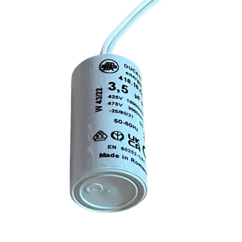Capacitor 3.5µF 3.5uF with Wires 25 mm x 55 mm